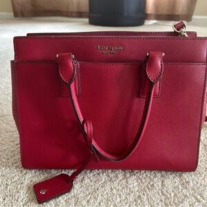 Kate Spade Red Saffiano Leather Satchel